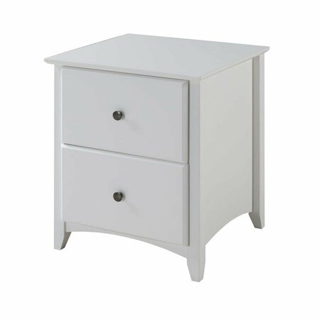 ECOFLEX FURNITURE 2 Drawer Wood Shaker Style Night Stand- White SHK223